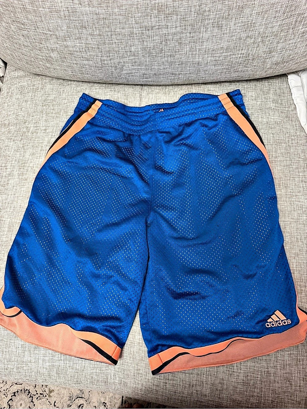 adidas Men's Athletic Shorts Blue & Orange Size Medium